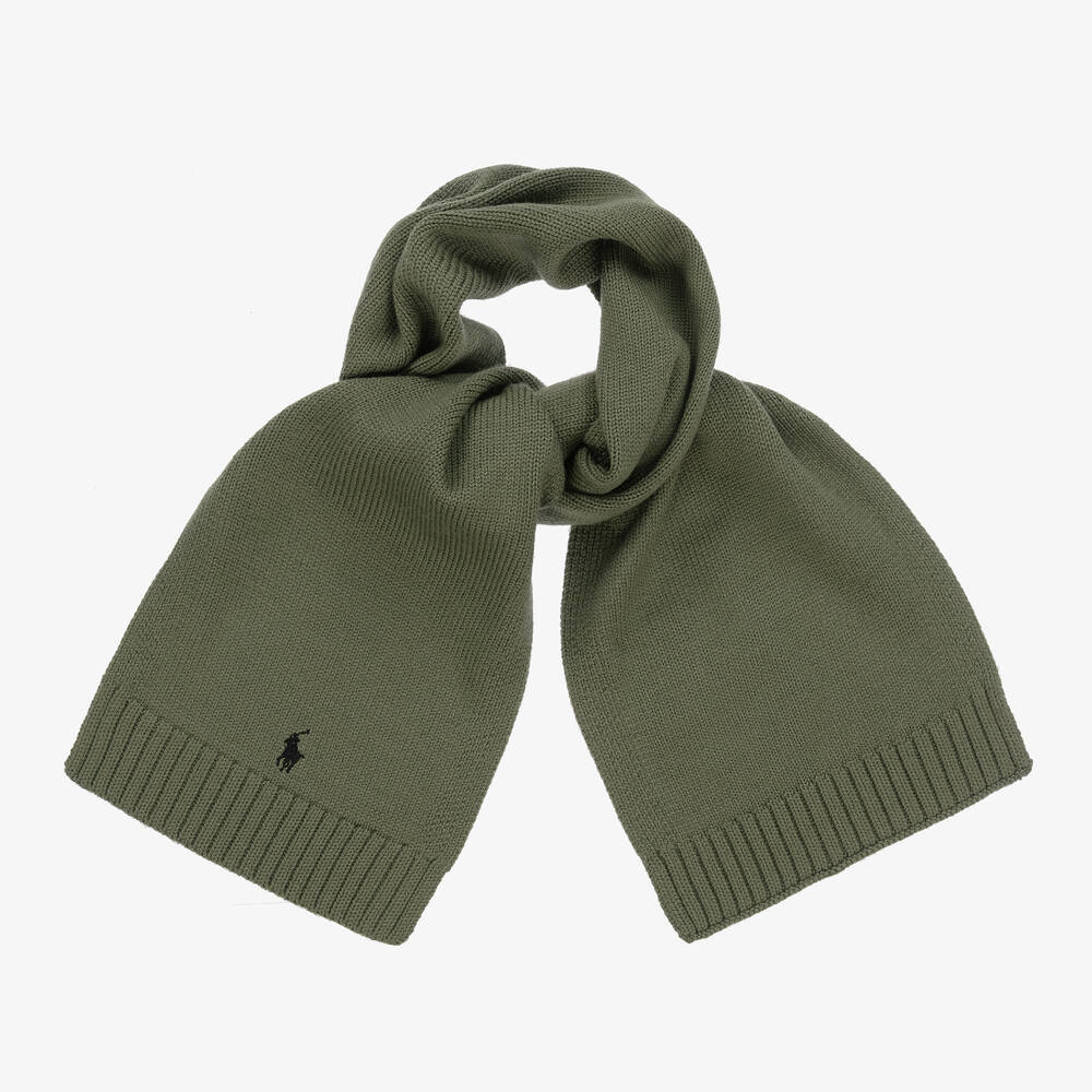 Ralph Lauren - Green Wool Pony Scarf | Childrensalon