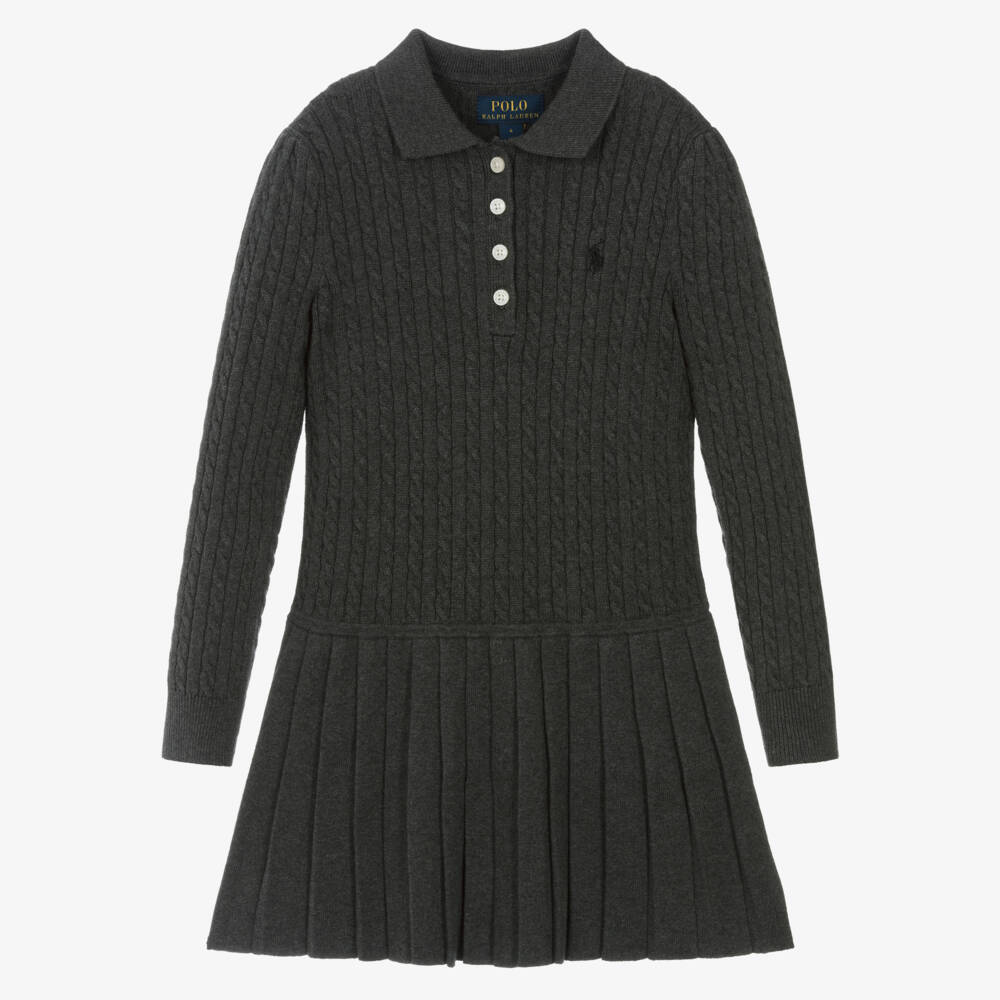 Ralph Lauren-Grey Knit Dress | Childrensalon Outlet