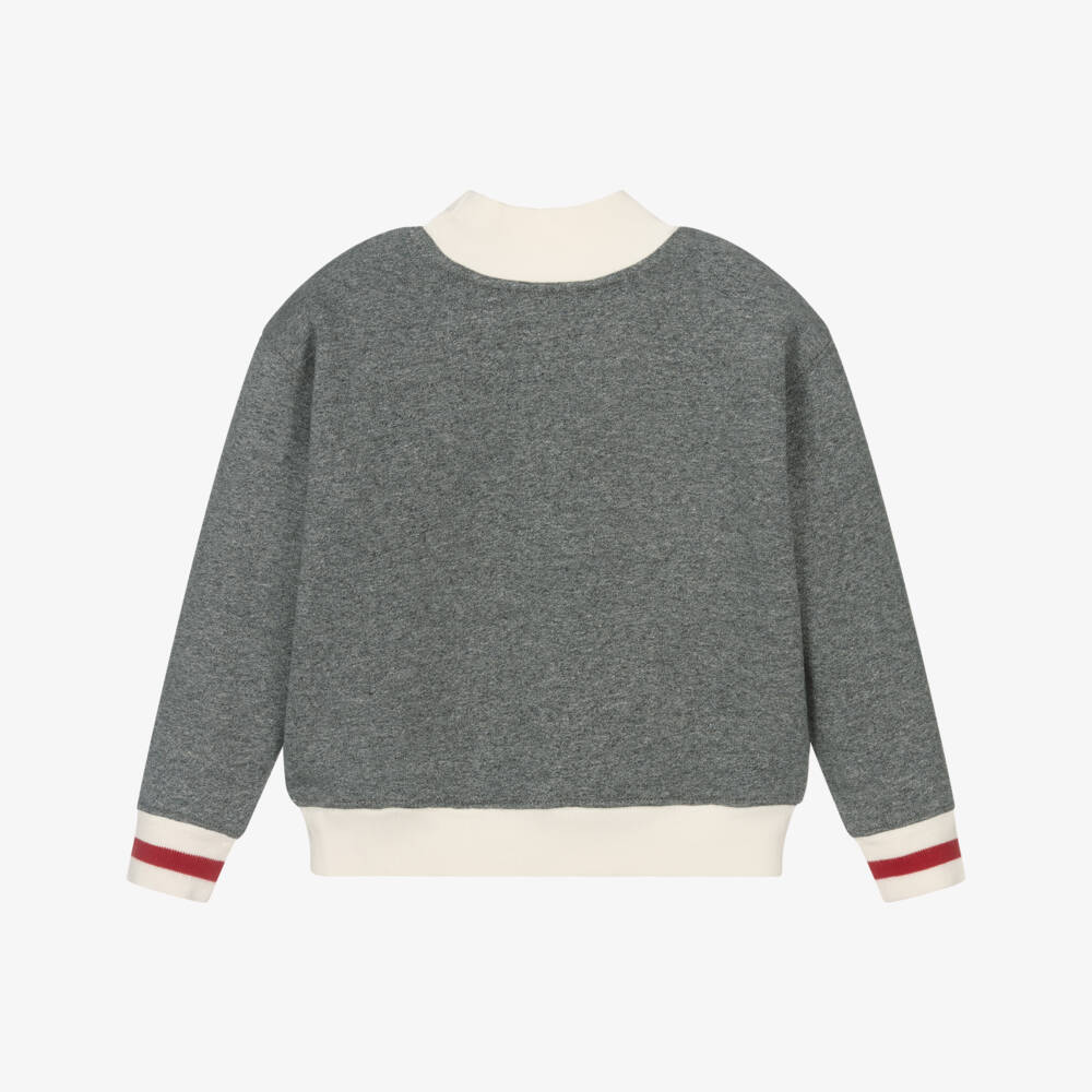 Ralph Lauren-Grey Marl Usa Flag Sweatshirt | Childrensalon Outlet