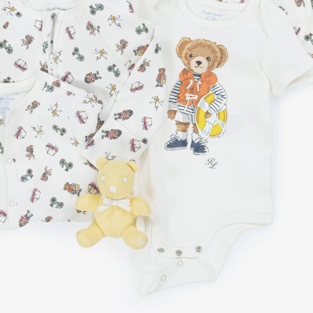 Ralph Lauren-Ivory Bear-Themed Boys Gift Ensemble | Childrensalon Outlet