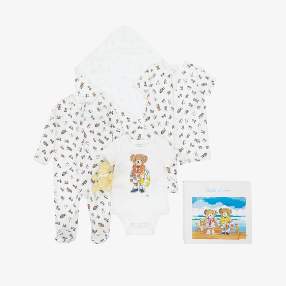 Ralph Lauren-Ivory Bear-Themed Boys Gift Ensemble | Childrensalon Outlet