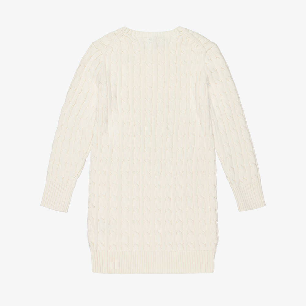 Ralph Lauren-Ivory Cable Sweater Dress | Childrensalon Outlet