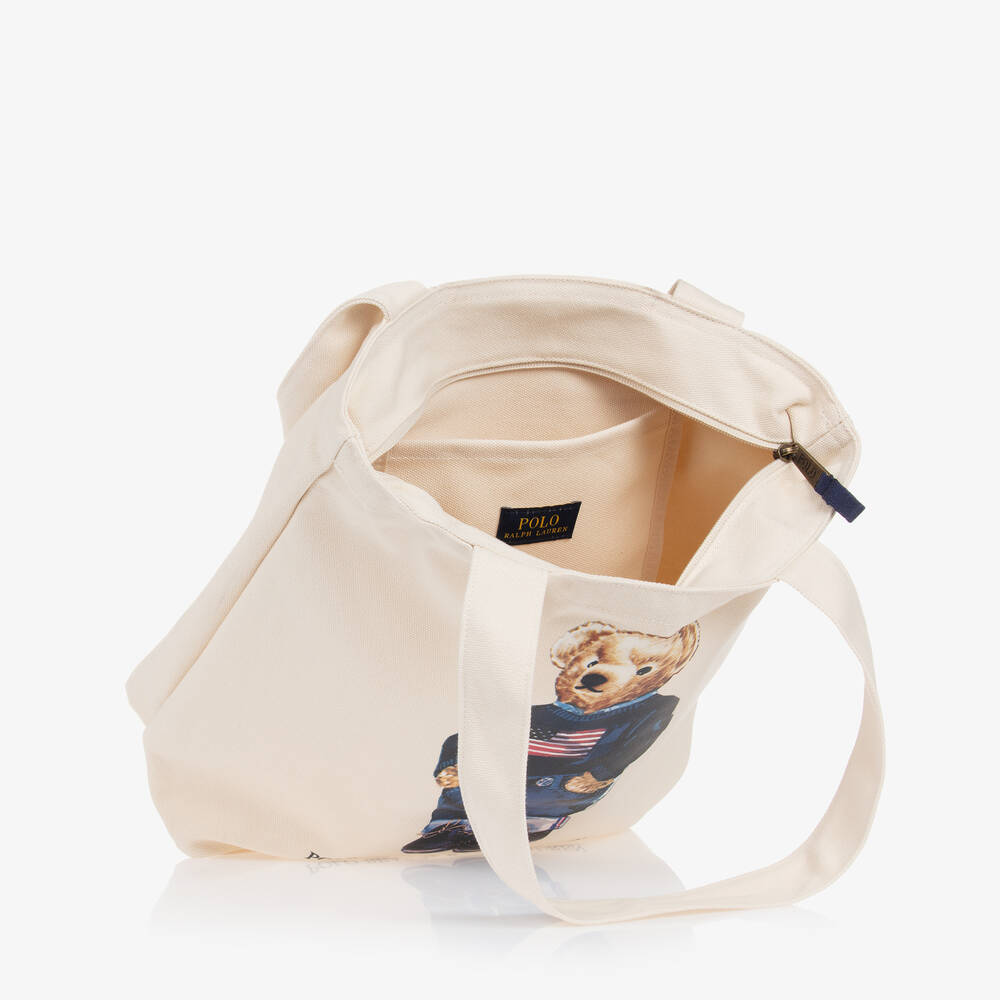 Canvas polo top bear tote bag