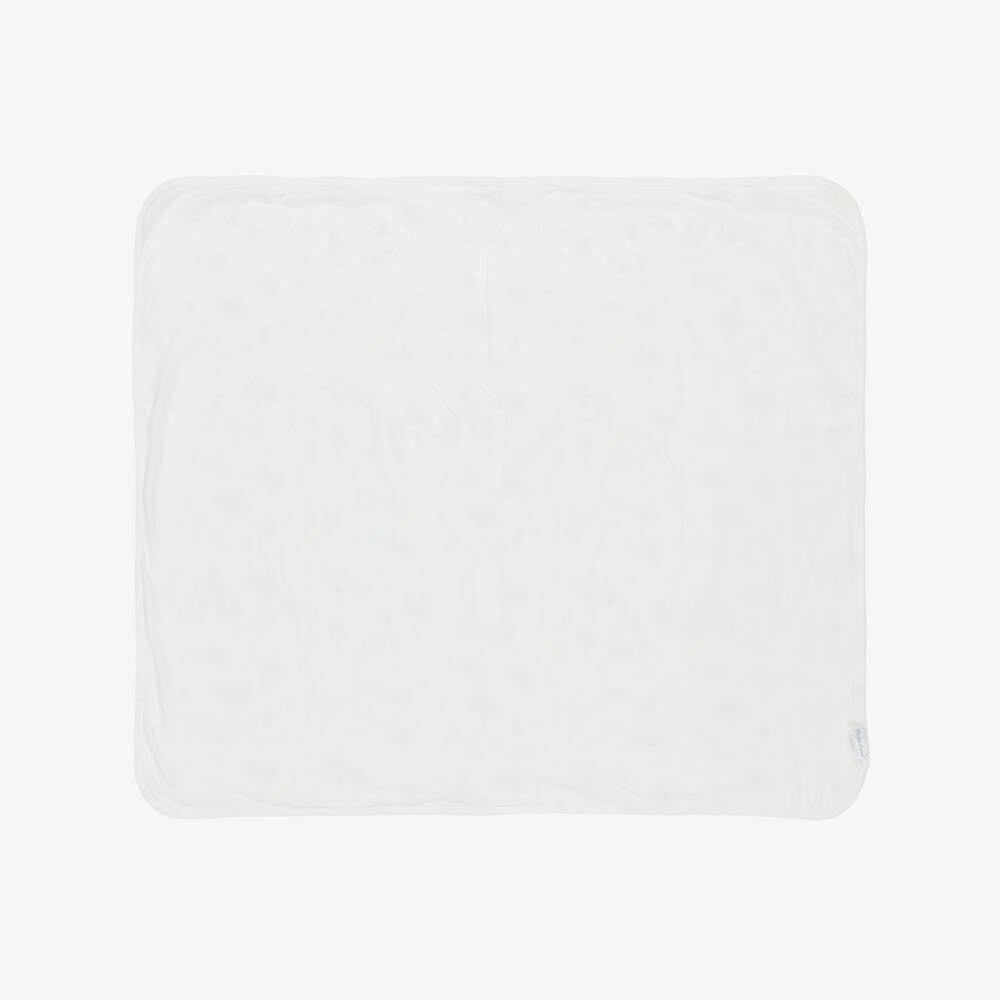 Ralph Lauren-Ivory Central Park Print Cotton Jersey Blanket (80cm) | Childrensalon Outlet