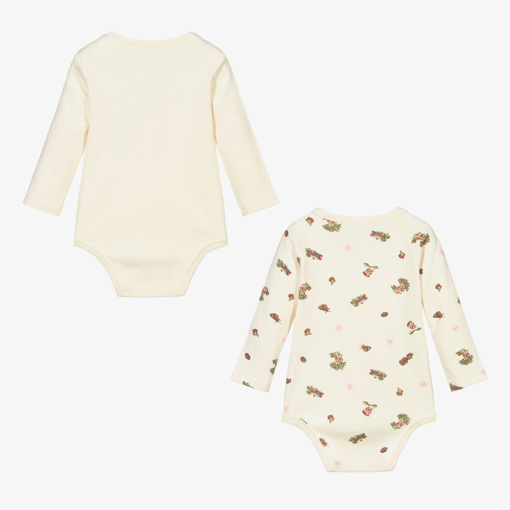 Ralph Lauren-أوفرول بادي قطن لون عاجي للمولودات (عدد 2) | Childrensalon Outlet