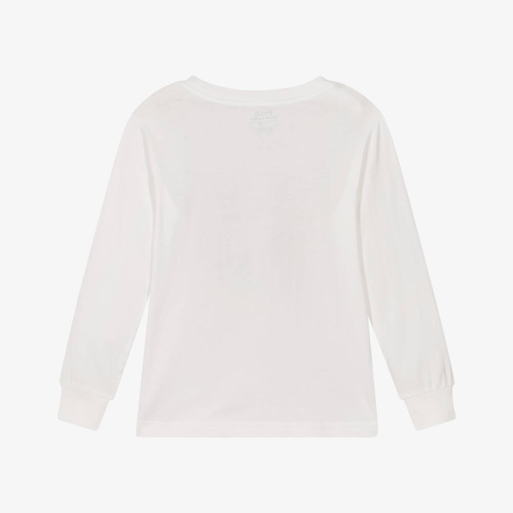 Ralph Lauren-Ivory Xmas Truck Ls Tshirt | Childrensalon Outlet