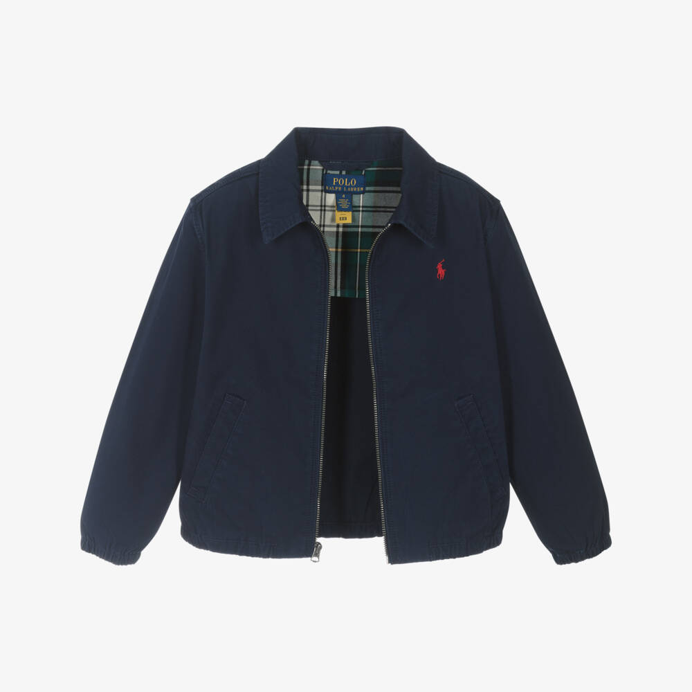Ralph Lauren-Junior Boys Classic Blue Cotton Jacket | Childrensalon Outlet