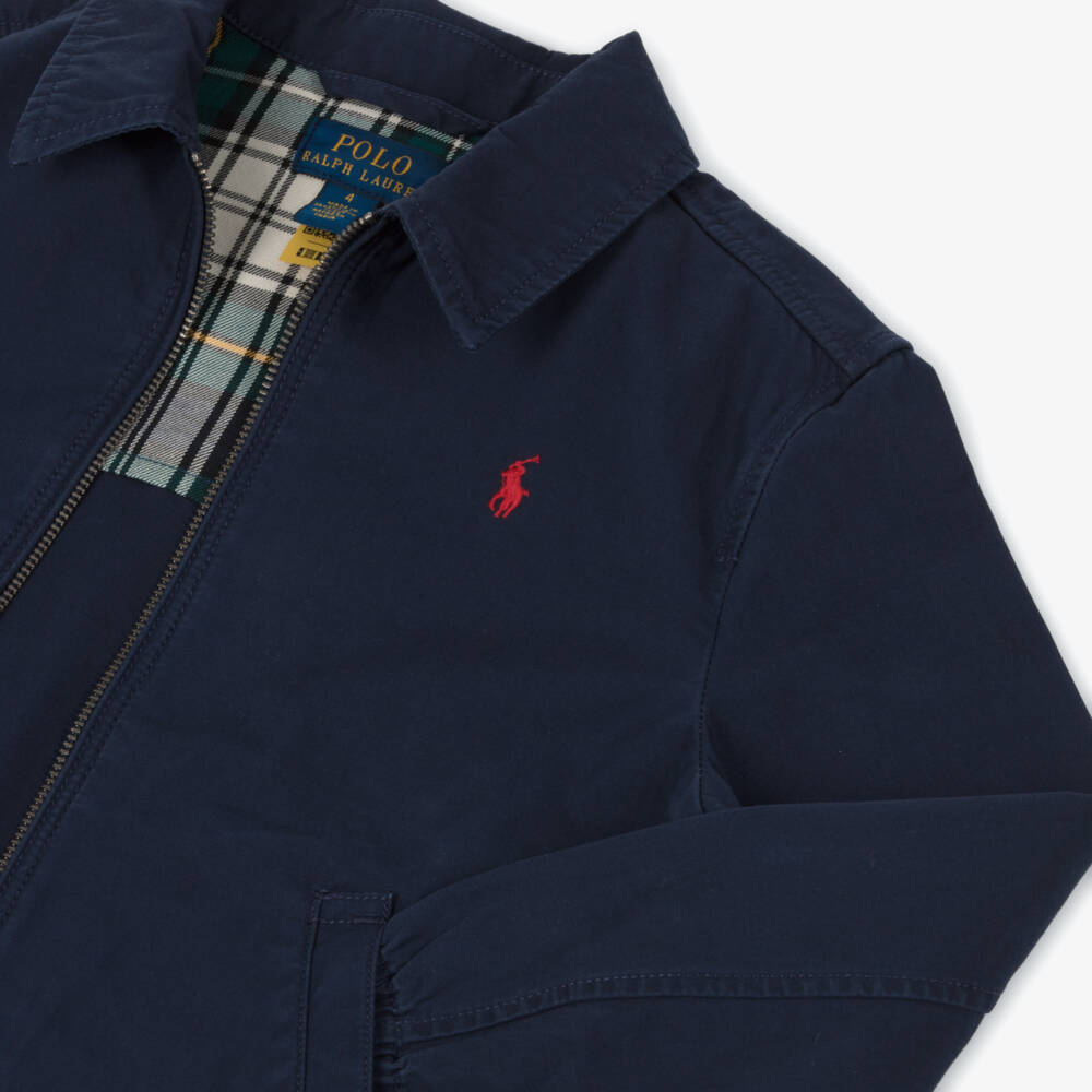 Ralph Lauren-Junior Boys Classic Blue Cotton Jacket | Childrensalon Outlet