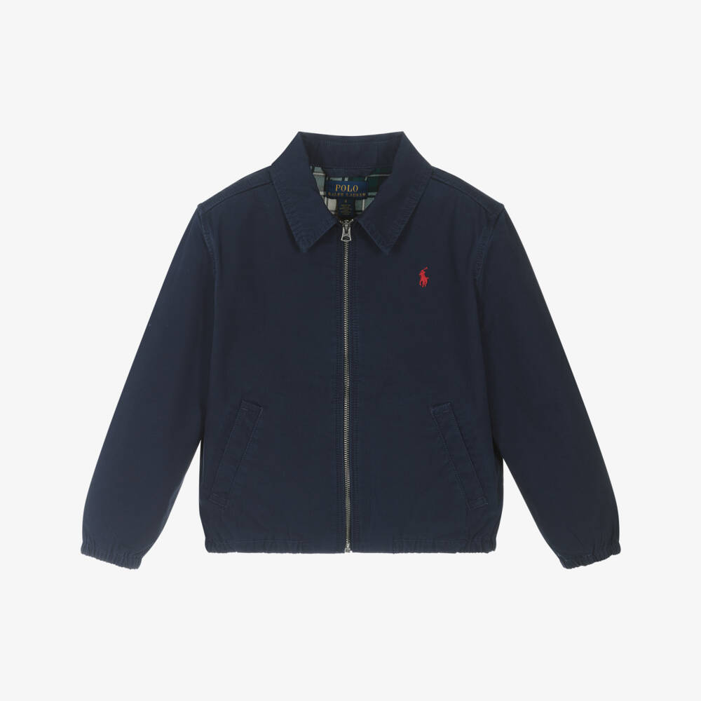 Ralph Lauren-Junior Boys Classic Blue Cotton Jacket | Childrensalon Outlet