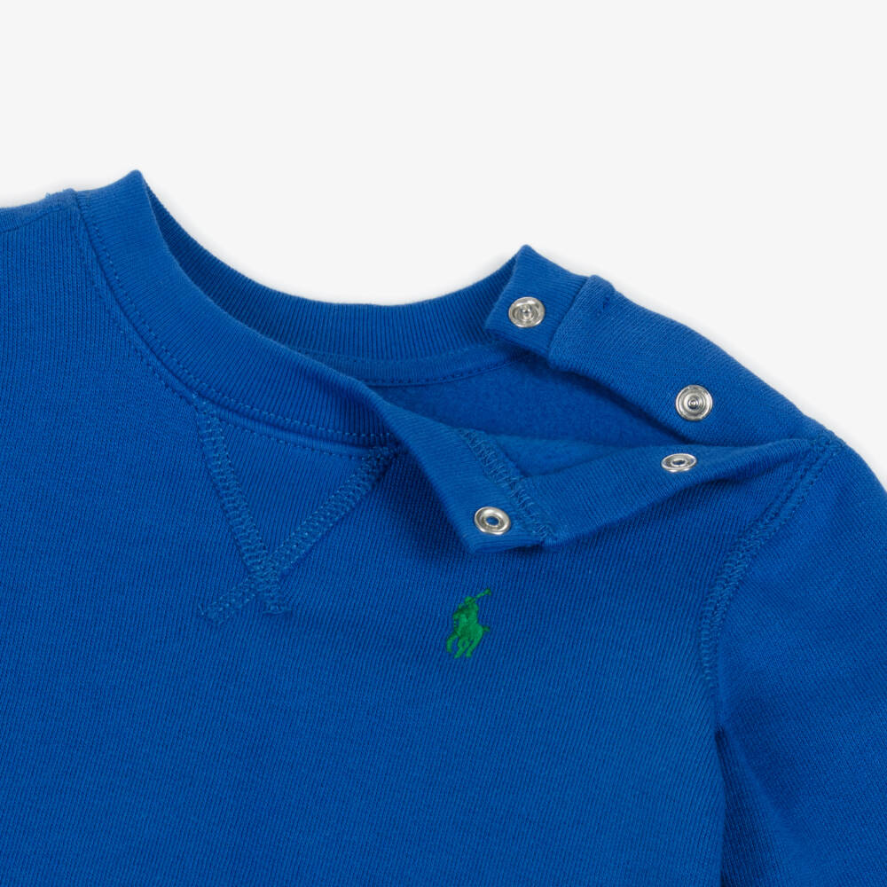 Ralph Lauren-Little Gentleman's Cozy Blue Sweatshirt | Childrensalon Outlet