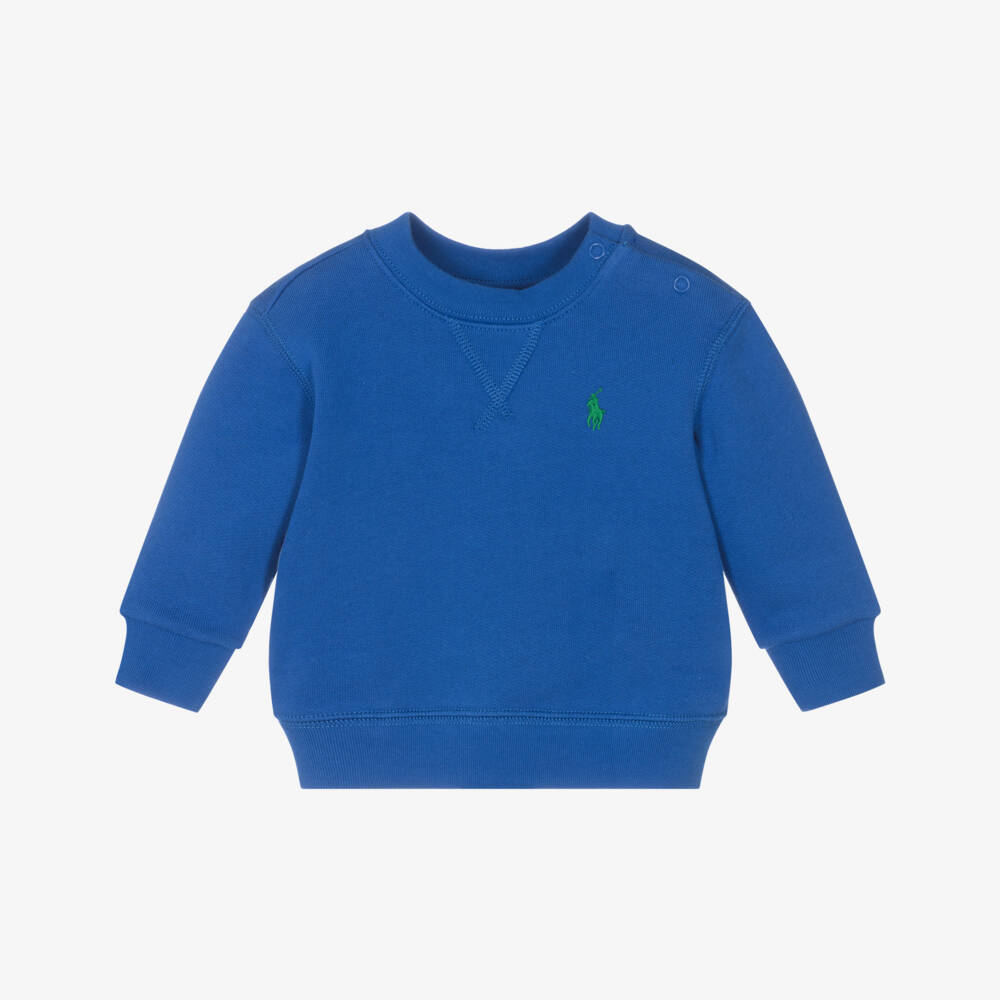 Ralph Lauren-Little Gentleman's Cozy Blue Sweatshirt | Childrensalon Outlet