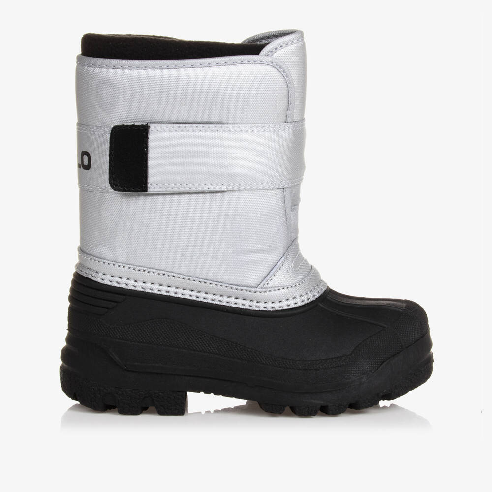 Polo Ralph Lauren-Metallic Silver & Black Snow Boots | Childrensalon Outlet