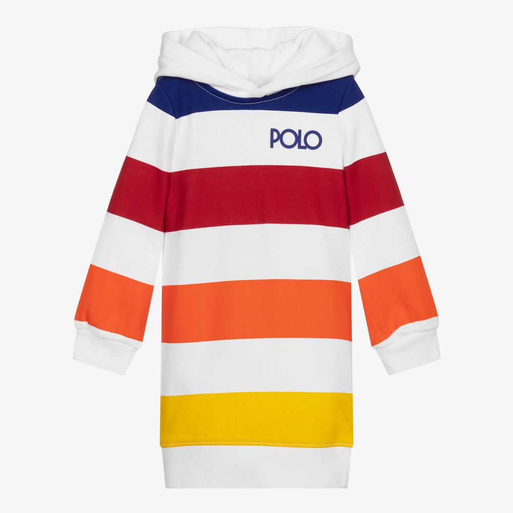 Polo Ralph Lauren - Разноцветное платье в полоску с капюшоном | Childrensalon