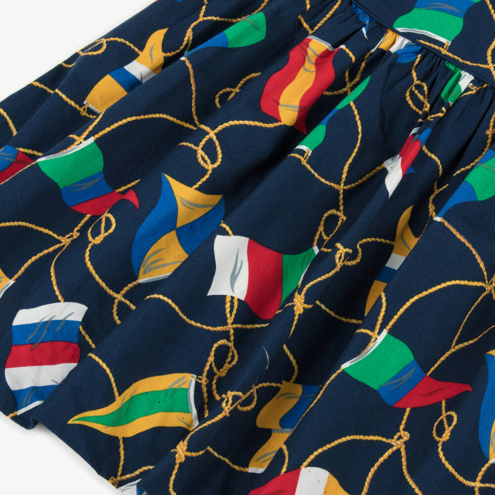 Ralph Lauren-فستان أزرق بحري بطبعة العلم | Childrensalon Outlet