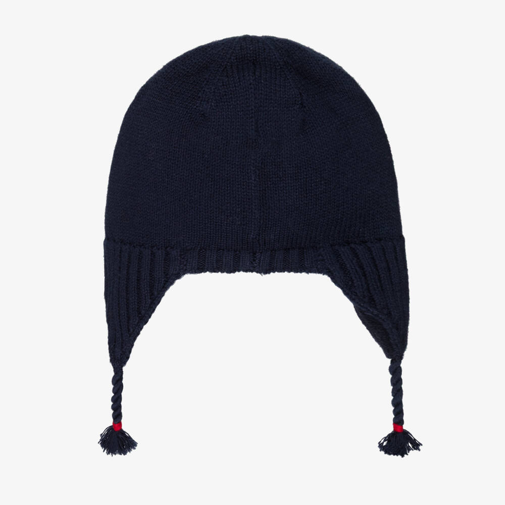 Ralph Lauren-Navy Bear Knit Ears Hat | Childrensalon Outlet