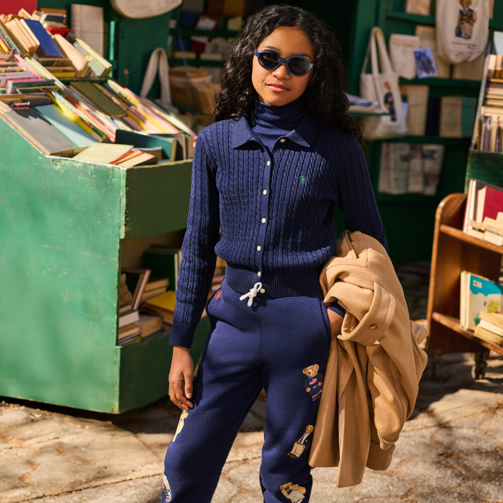 Ralph Lauren-Navy Bear Print Jogger | Childrensalon Outlet