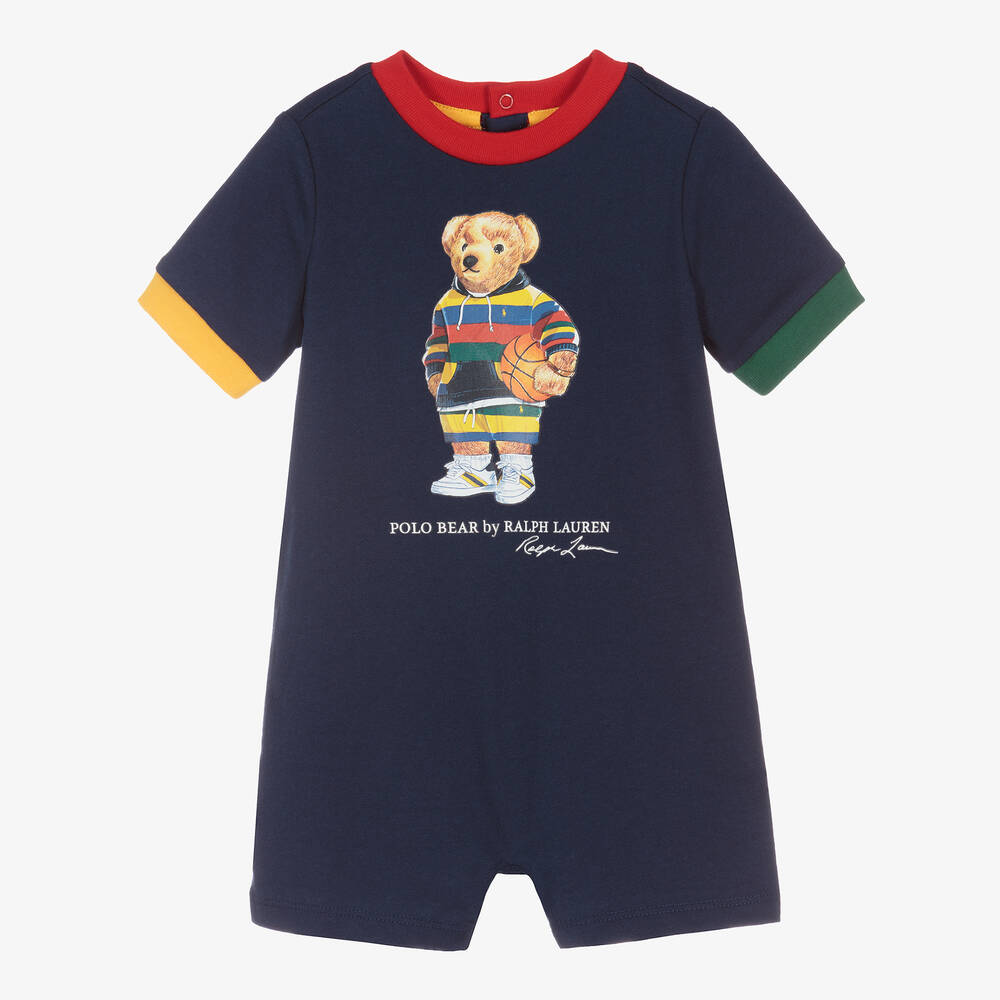 Ralph Lauren - Navy Blue Bear Logo Shortie | Childrensalon