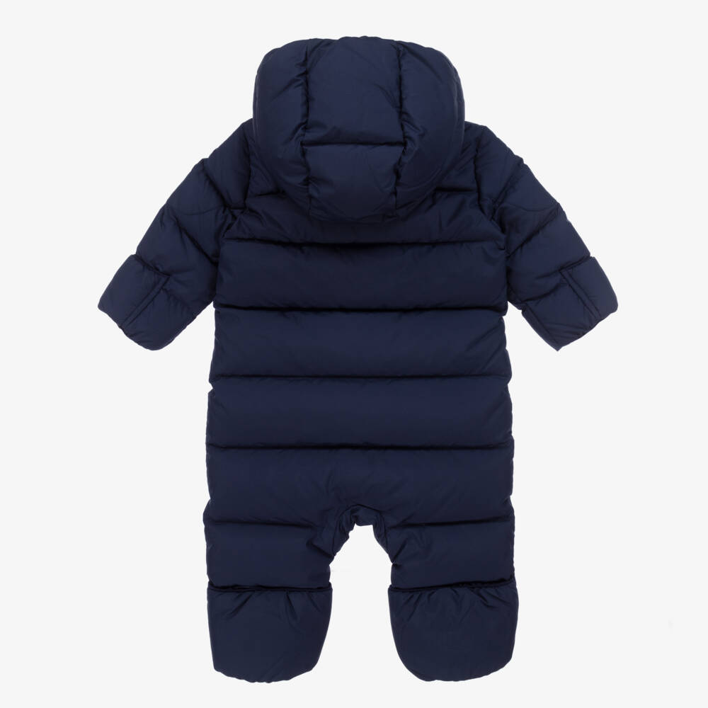 Ralph Lauren-Navy Blue Down Padded Snowsuit | Childrensalon Outlet
