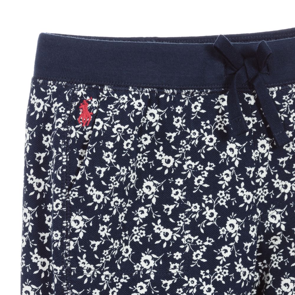 Polo Ralph Lauren-جوغرز قطن جيرسي لون كحلي وأبيض للبنات | Childrensalon Outlet