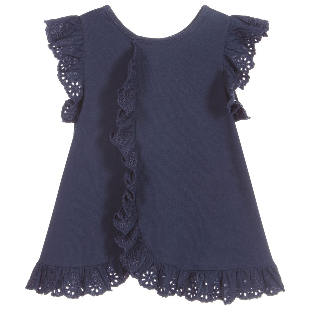 Поло Ralph Lauren-Темно-синий топ с кружевной отделкой | Childrensalon Outlet