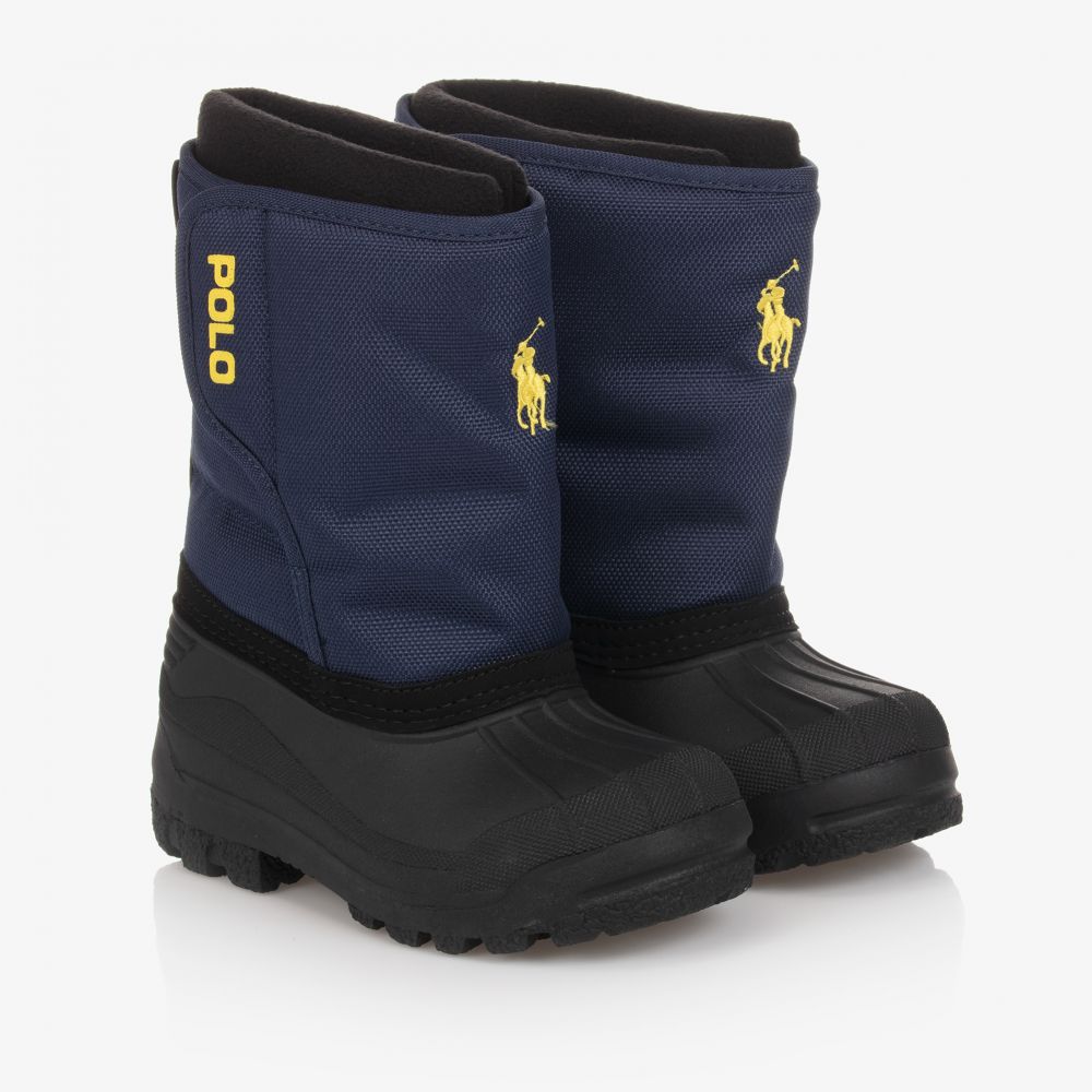 Polo Ralph Lauren - Navy Blue Logo Snow Boots | Childrensalon Outlet