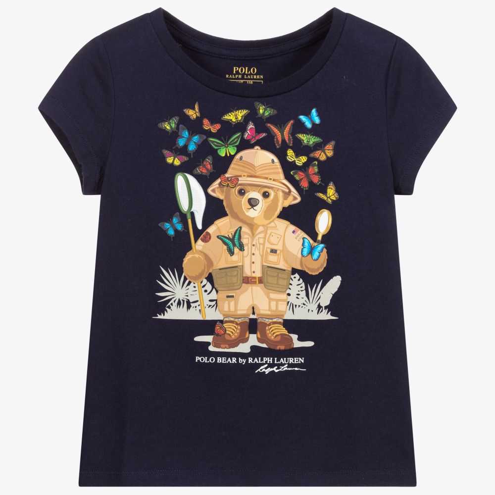 Polo Ralph Lauren - Синяя футболка поло с медвежонком | Childrensalon
