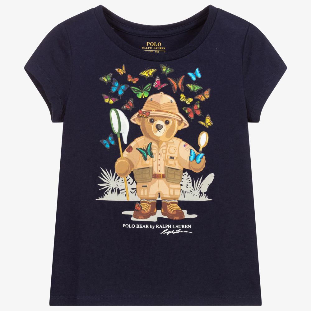 Polo Ralph Lauren - Polo bleu marine Polo Bear | Childrensalon