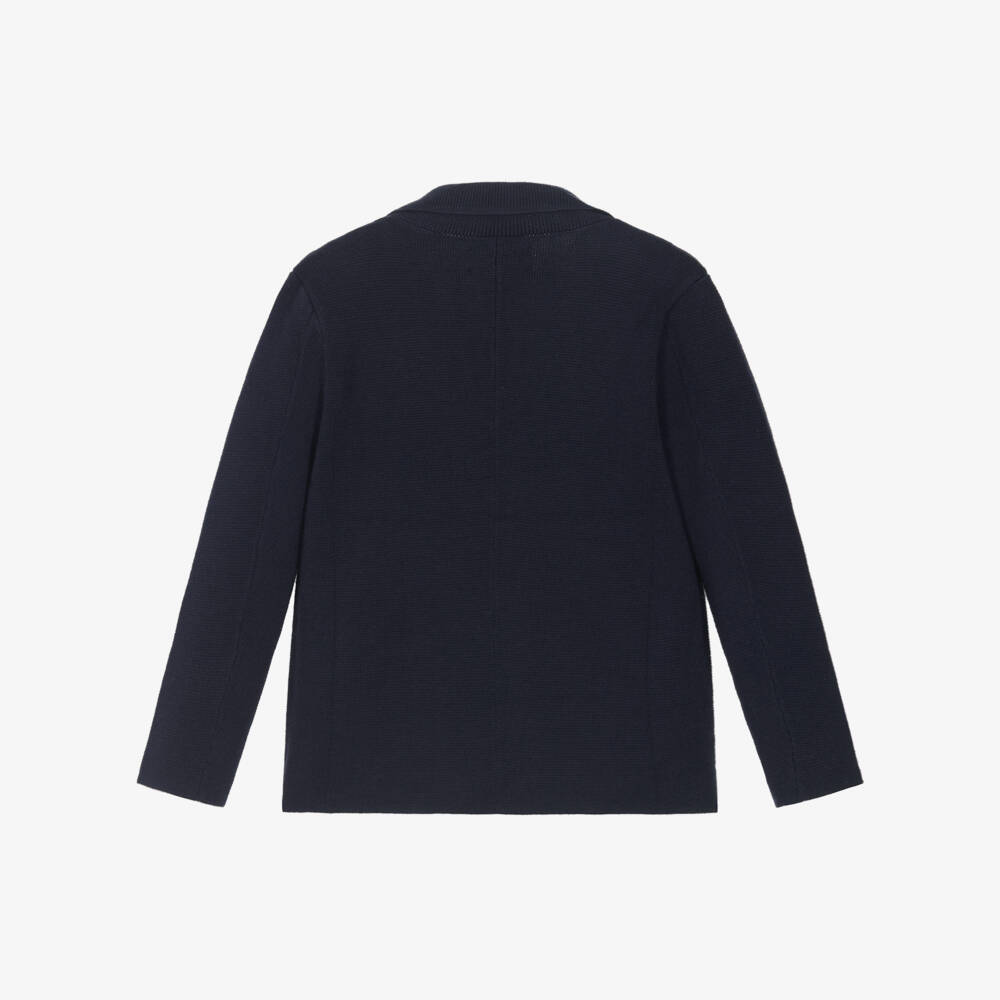 Ralph Lauren-Navy Boys Cotton Knit Blazer | Childrensalon Outlet