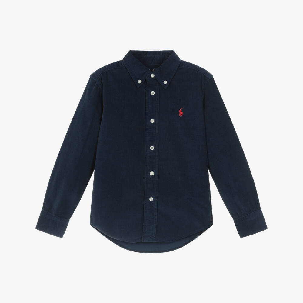 Ralph Lauren-Navy Cord Shirt | Childrensalon Outlet