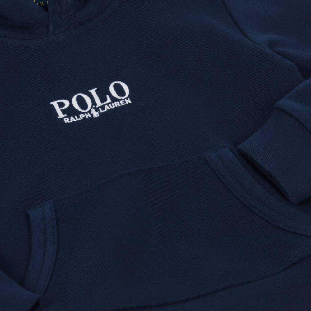 Ralph Lauren-Navy Cotton Kids' Hoodie Delight | Childrensalon Outlet
