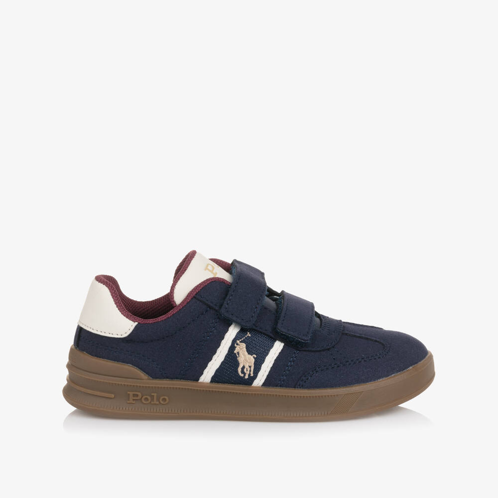 Ralph Lauren-Navy Gum Sole Velcro Logo Trainer | Childrensalon Outlet