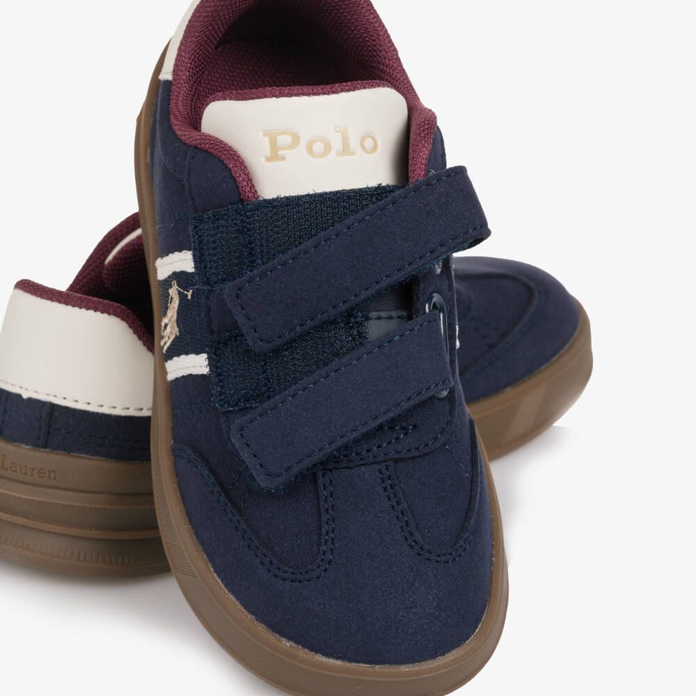 Ralph Lauren-Navy Gum Sole Velcro Logo Trainer | Childrensalon Outlet