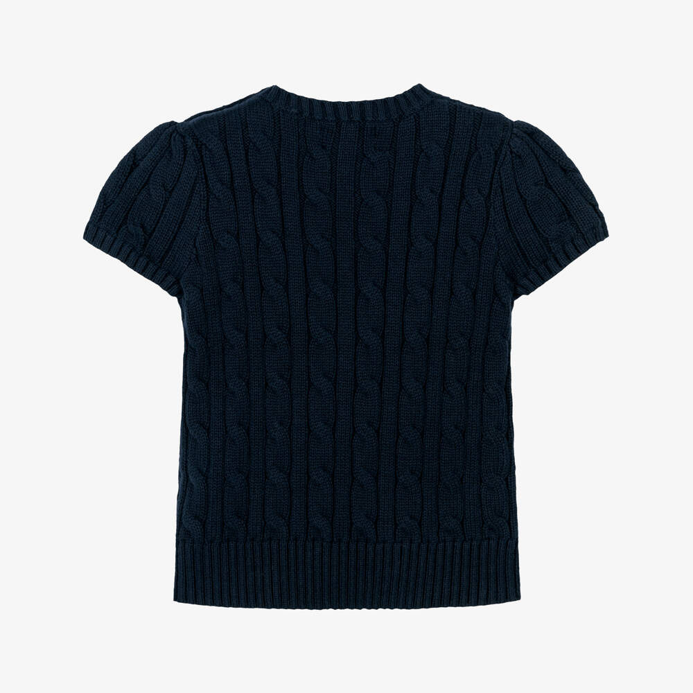 Ralph Lauren-Navy Knit Ss Sweater | Childrensalon Outlet