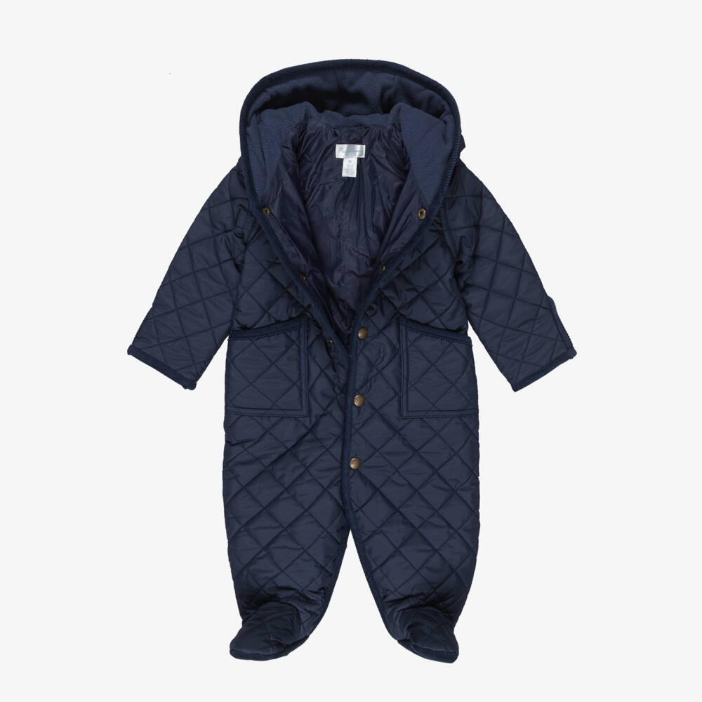 Ralph Lauren-Navy Quilted Pramsuit | Childrensalon Outlet