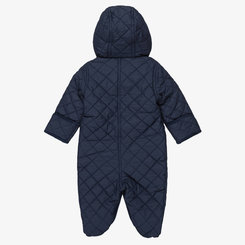 Ralph Lauren-Navy Quilted Pramsuit | Childrensalon Outlet