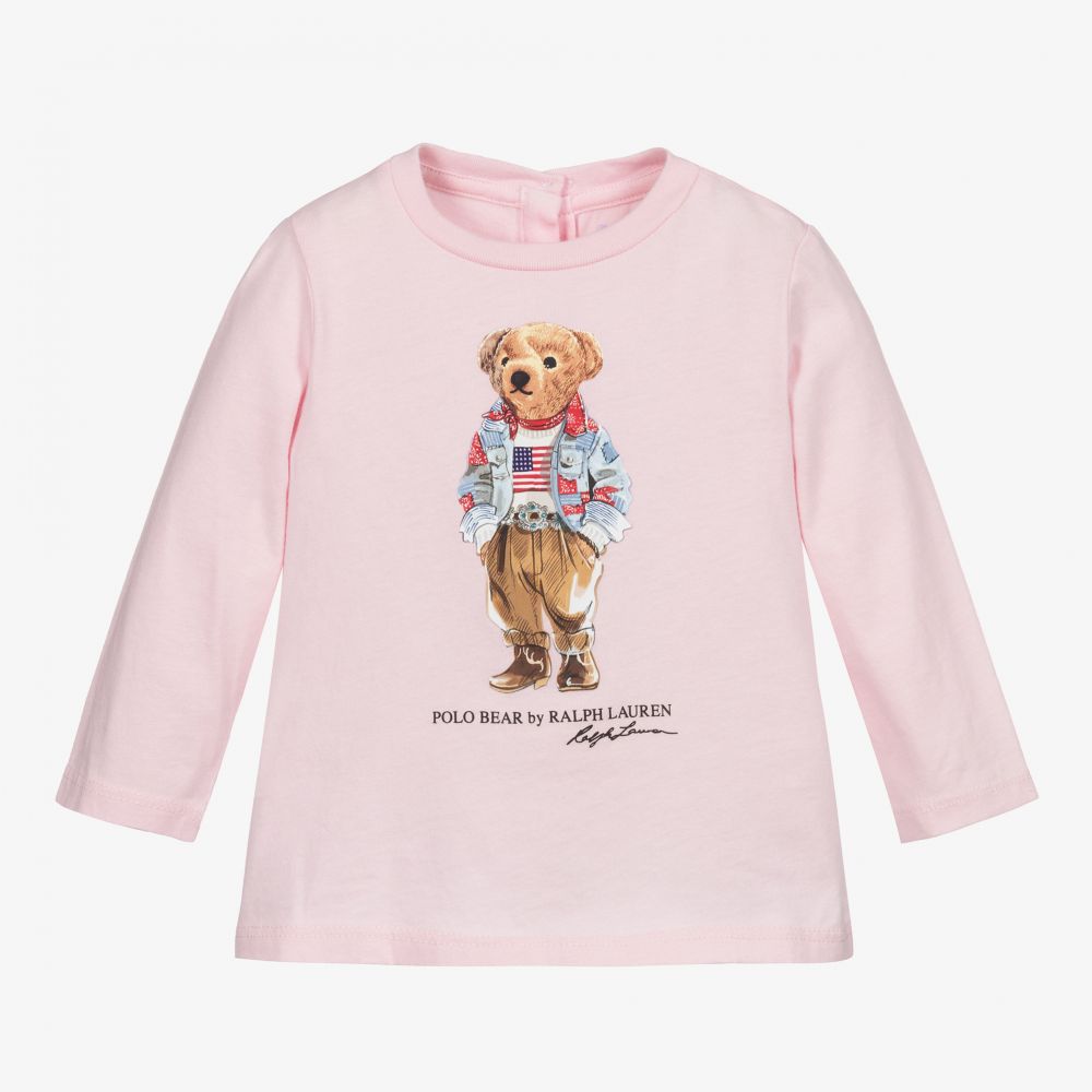 Ralph Lauren - Pale Pink Cotton Logo Top | Childrensalon