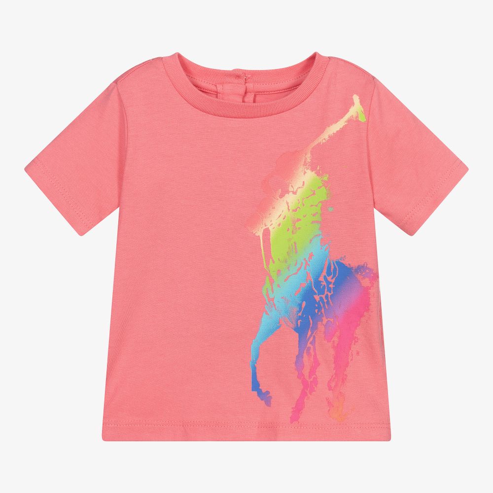 Ralph Lauren - T-shirt rose Big Pony    | Childrensalon