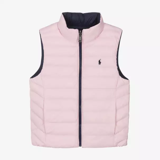 Ralph Lauren-Pink & Blue P-Layer 2 Reversible Gilet | Childrensalon Outlet