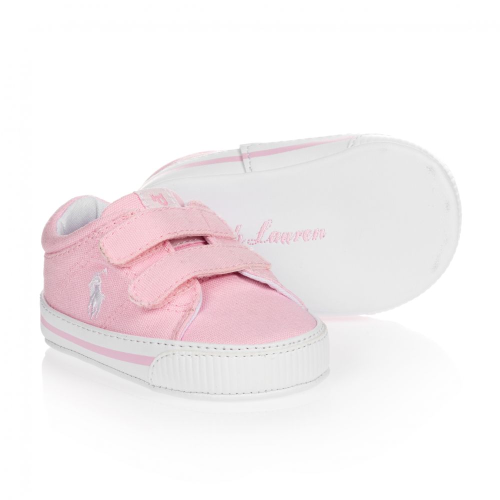 Ralph Lauren - Розовые парусиновые кроссовки | Childrensalon