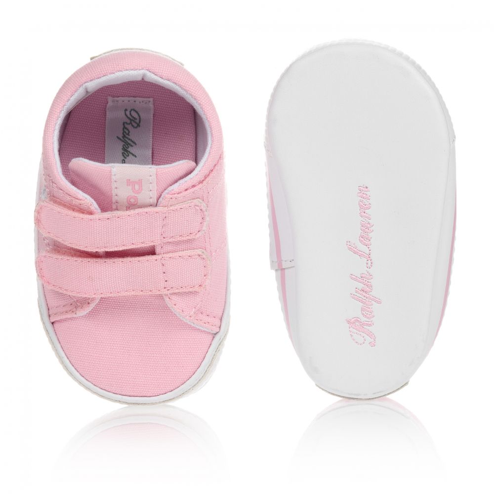 Ralph Lauren Pink Canvas Trainers Childrensalon Outlet