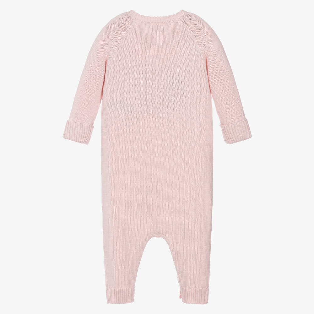 Ralph Lauren-Pink Flag Knit Babygrow | Childrensalon Outlet