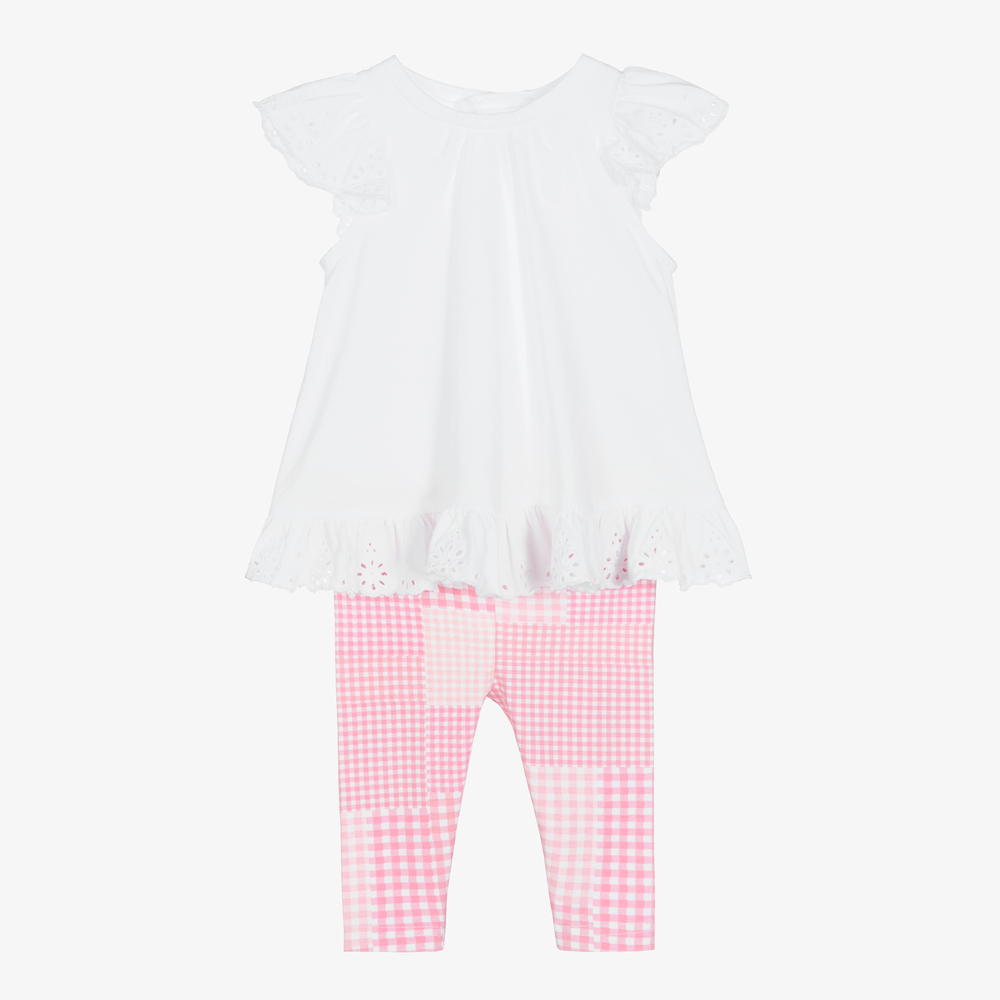 Ralph Lauren - Pink Gingham Baby Leggings Set | Childrensalon