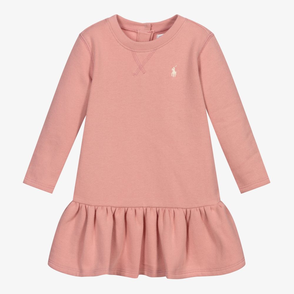 Ralph Lauren - Rosa Jersey-Babykleid im Set | Childrensalon