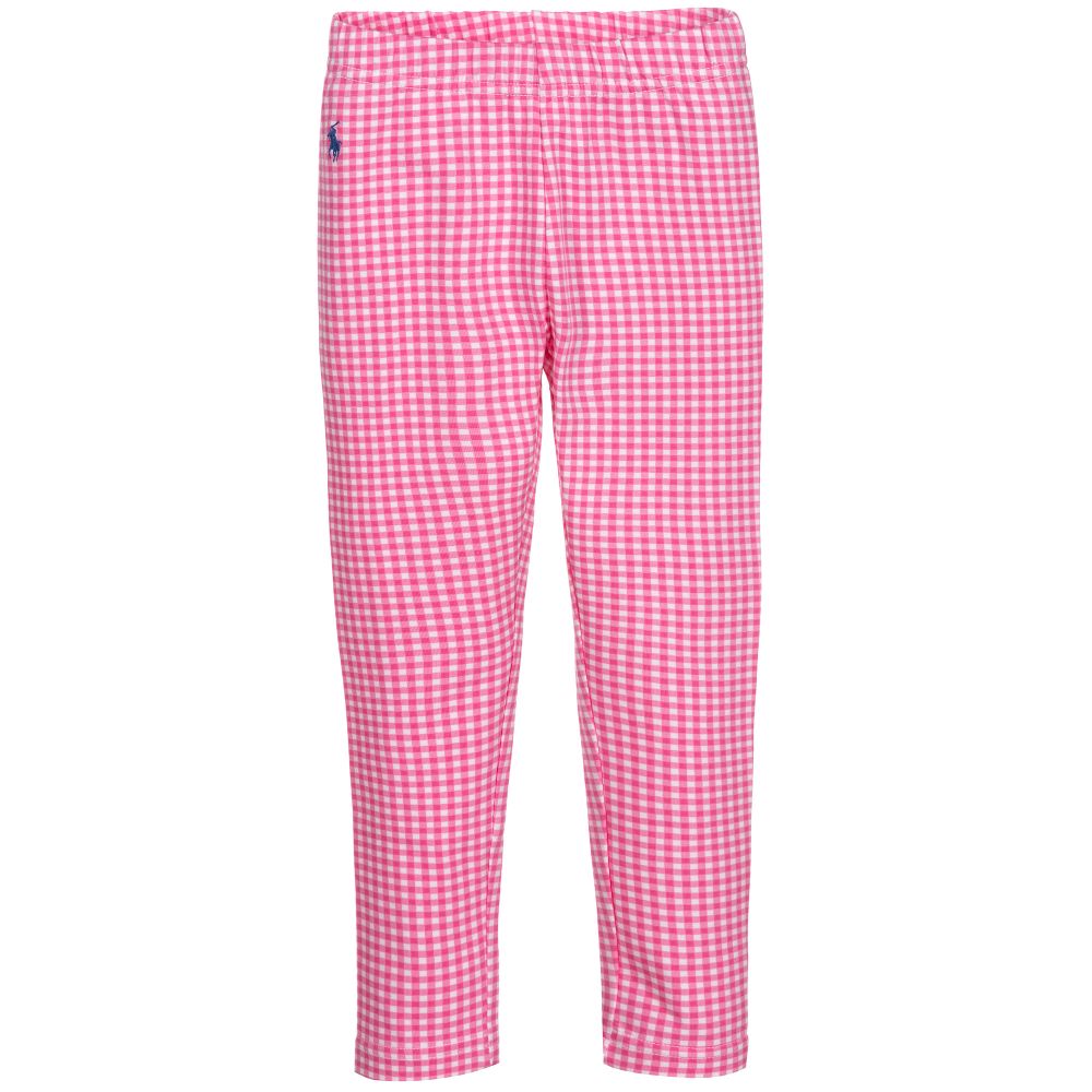 Polo Ralph Lauren Pink White Check Leggings Childrensalon Outlet