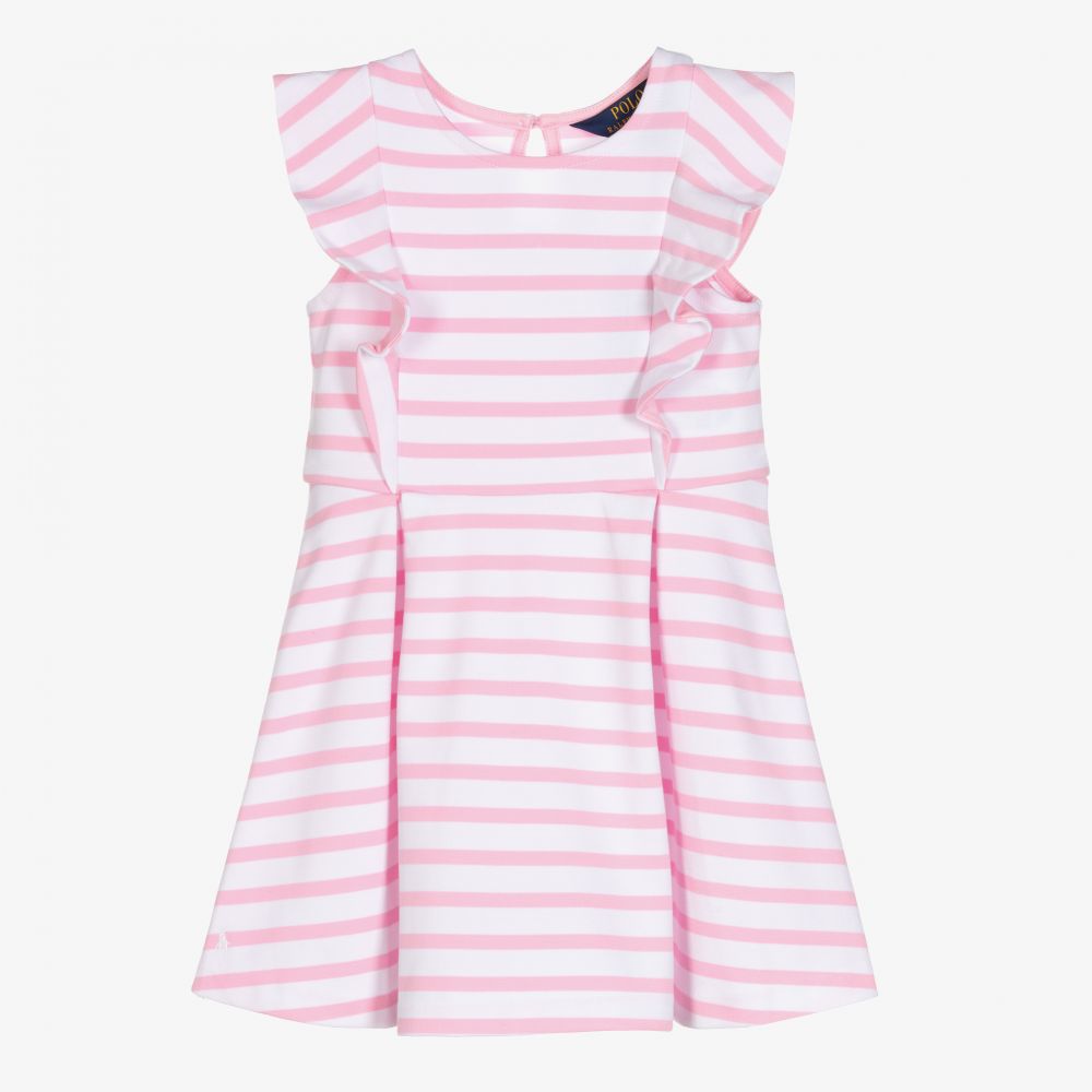 Ralph Lauren - Pink & White Striped Dress | Childrensalon