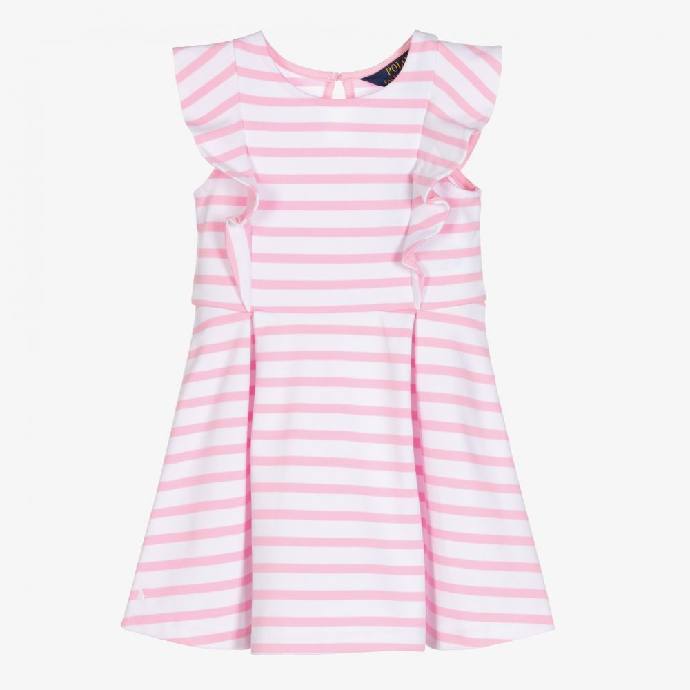 Ralph lauren pink and white striped dress deals