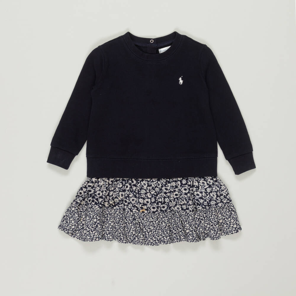 Ralph Lauren-Preloved Baby Girls Blue Floral Dress (24 months) | Childrensalon Outlet