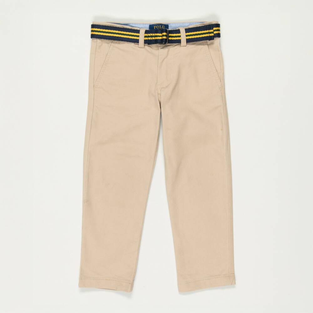 Поло Ralph Lauren-Preloved Boys Beige Cotton Twill Chino Trousers (3 years) | Childrensalon Outlet