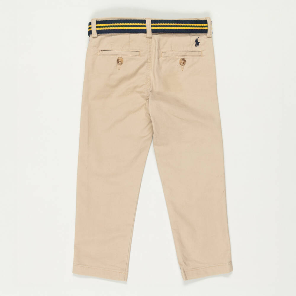 Polo Ralph Lauren-Preloved Boys Beige Cotton Twill Chino Trousers (3 years) | Childrensalon Outlet