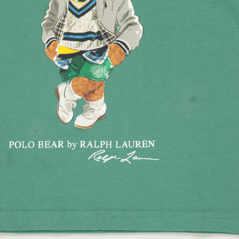 Поло Ralph Lauren-Preloved Boys Green Cotton Polo Bear T-shirt (2 years) | Childrensalon Outlet